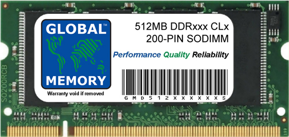 512MB DDR 266/333/400MHz 200-PIN SODIMM MEMORY RAM FOR TOSHIBA LAPTOPS/NOTEBOOKS
